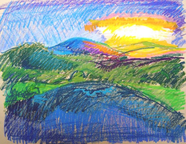 Закат рисунок