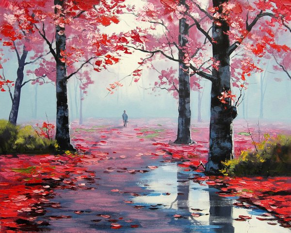 Пейзаж акварелью