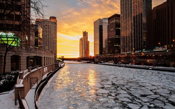 Чикаго (Иллинойс) ночью