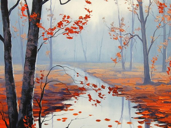 Рисование осенний парк