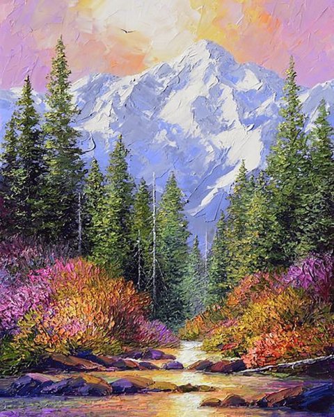 Бельчев картины горы акрилом