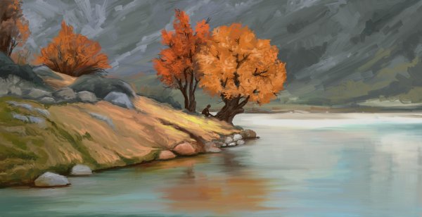 Пейзаж на графическом планшете