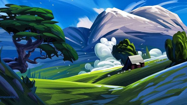 Мультяшные пейзажи обои