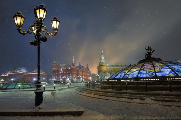 Пейзаж зима в городе