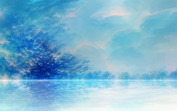 Фон синий пейзаж