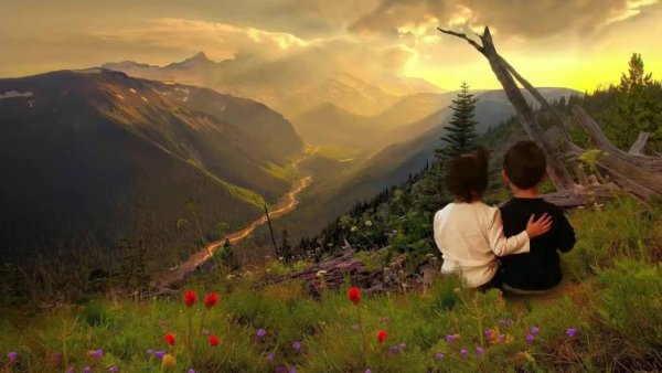 Пейзаж с людьми