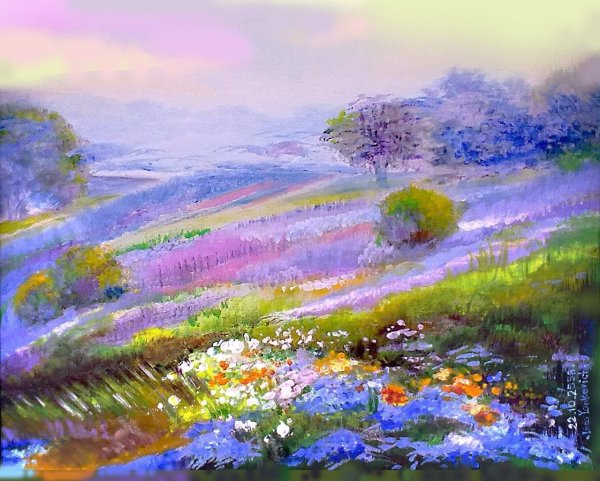 Пейзаж пастелью