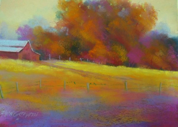 Пейзаж в технике пастель