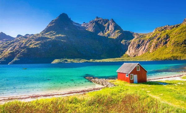 Норвегия домики в горах