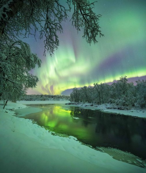 Северное сияние в Карелии