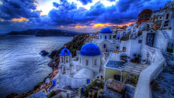 Santorini Greece фон