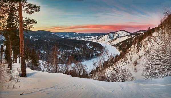 Река Мана, Красноярский край зимой