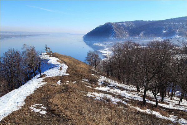 Гора Стрельная Самарская лука Жигулевские горы зимой