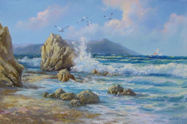 Художник Лузик Виктор морской пейзаж