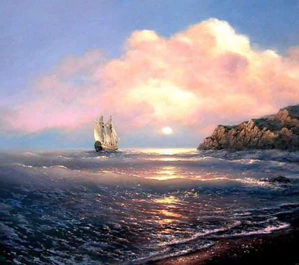 Море живопись маслом