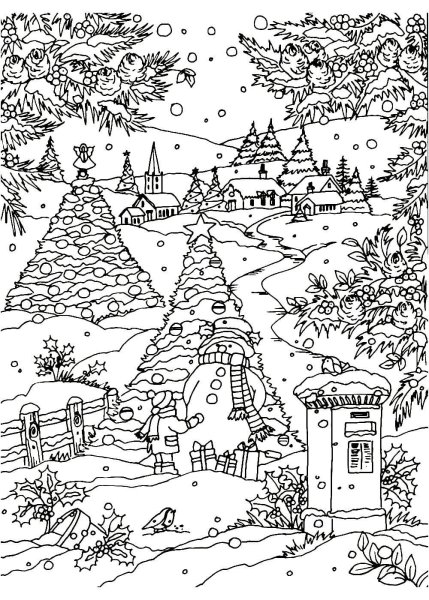 Зимняя раскраска