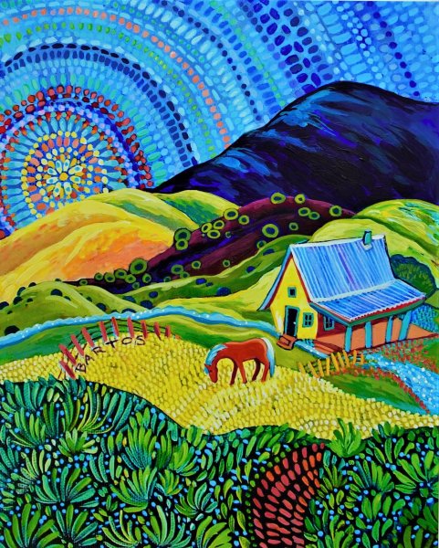 Пейзаж в декоративном стиле