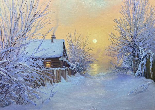 Художник Александр Леднев. Зимнее утро