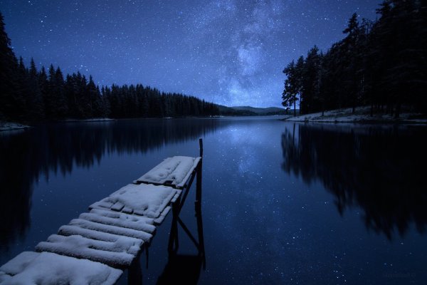 Озеро ночью