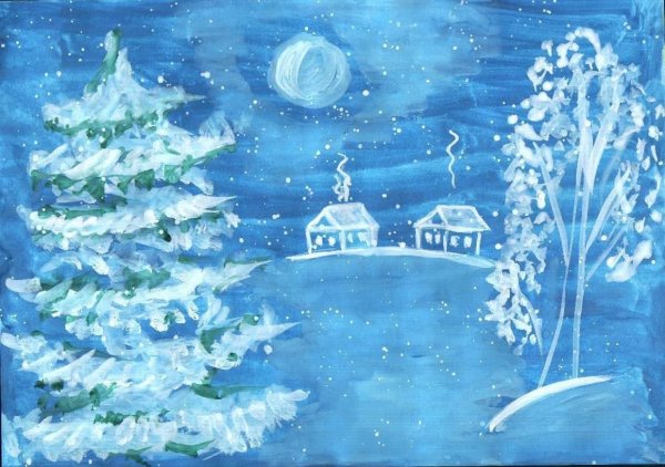 Рисунок на тему зима