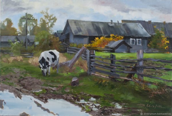 Сельский пейзаж живопись