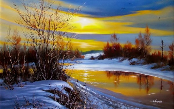 Художник боев Сергей зимние пейзажи