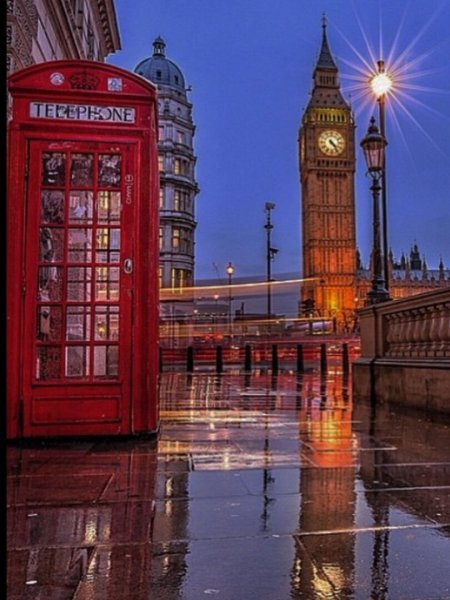 Великобритания ночной Лондон Биг-Бен