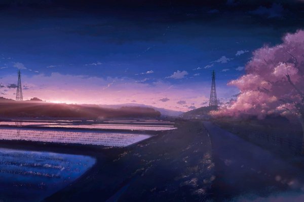 Аниме пейзажи ночь