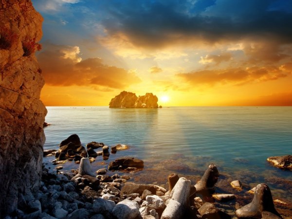 Закат на побережье