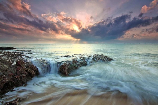 Море закат волны