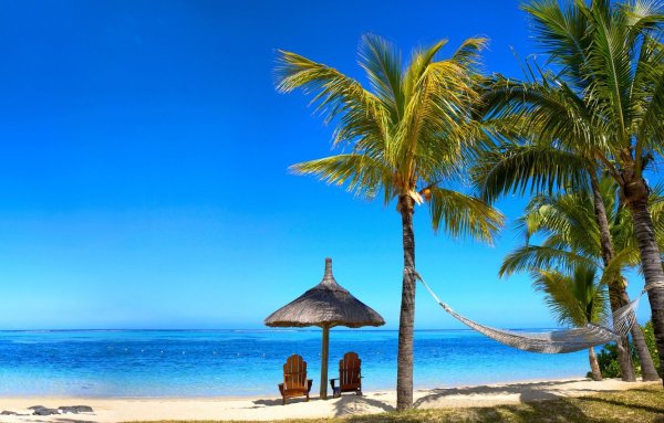 Море пальмы и песок