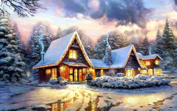 Thomas Kinkade Рождественские домики