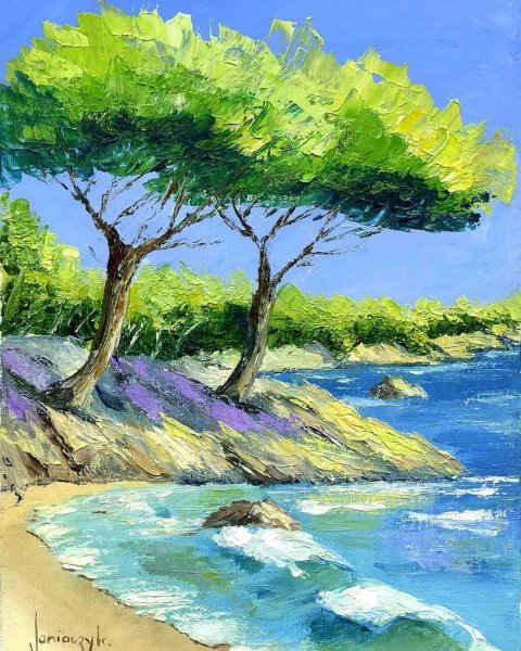 Живопись "закат на Рейне" Кокоек