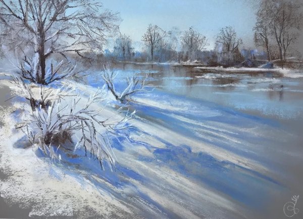 «Зимний пейзаж» Комарова т.с. с.42