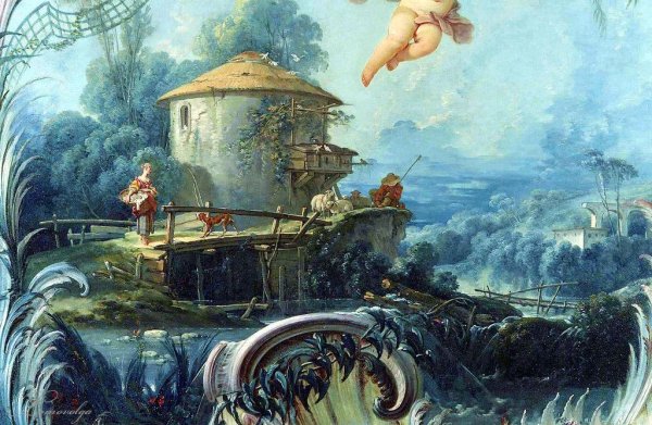 Франсуа Буше пейзаж с отшельником