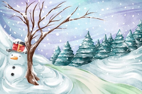 Зимний лес рисунок