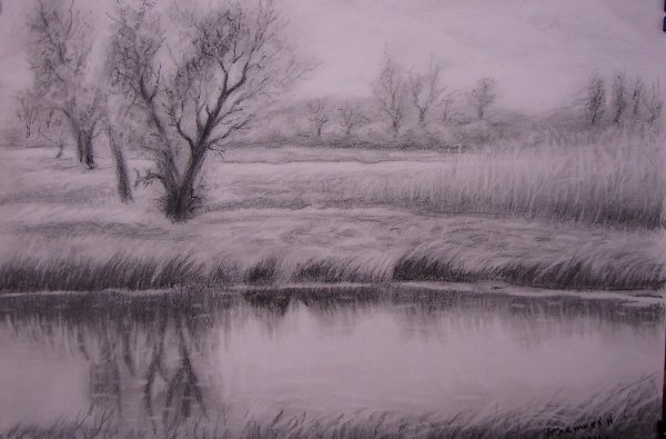 Пейзаж карандашом
