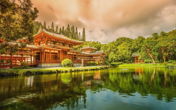 Гавайи остров Оаху японская пагода