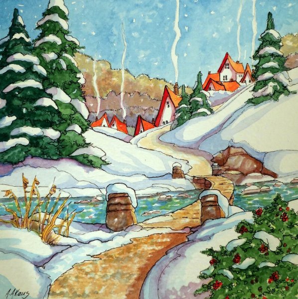 Алида Акерс зимние пейзажи