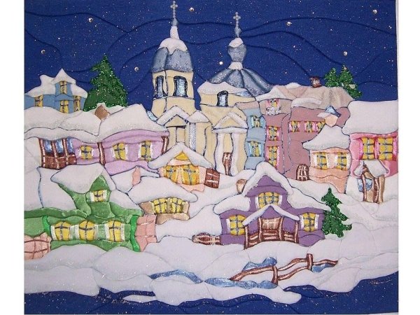 Зимний пейзаж из ткани