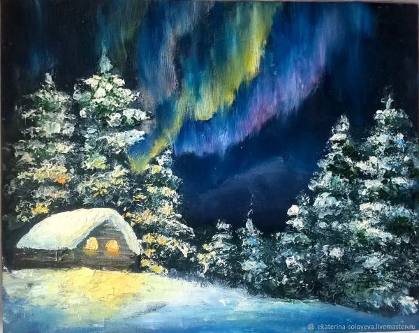 Рисование зимний пейзаж