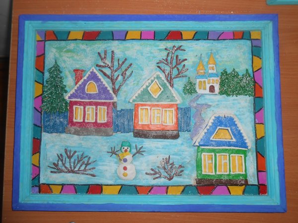 Зимние мотивы пластилинография