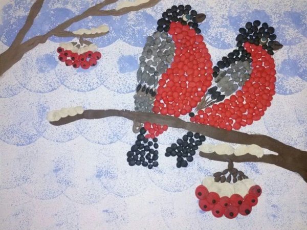 Пластилинография на тему зима