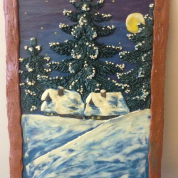 Зимний пейзаж пластилином