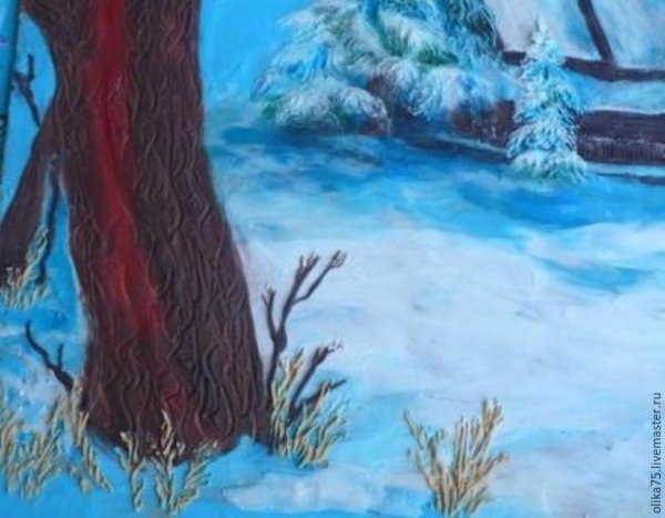 Пластилиновая живопись зима