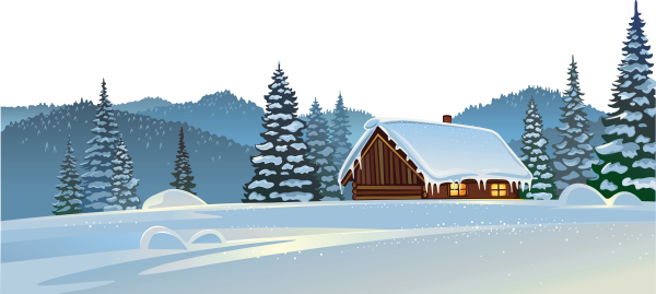 Зимняя деревня мультяшная
