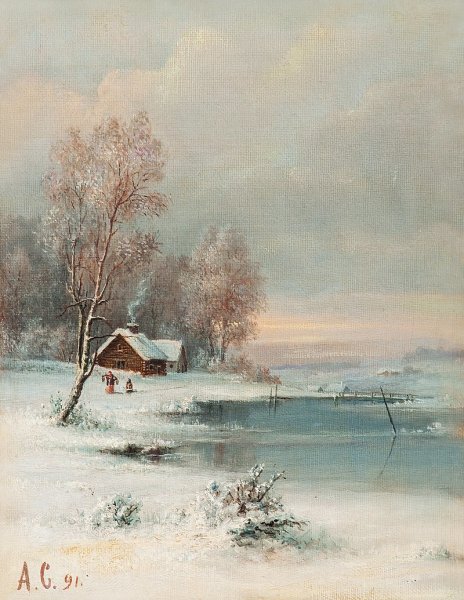 Саврасов зимний пейзаж. 1873