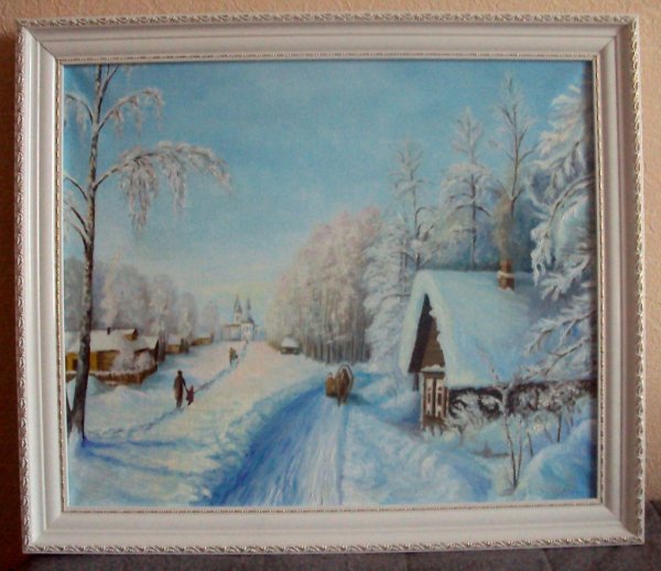 Пейзаж зима акрил