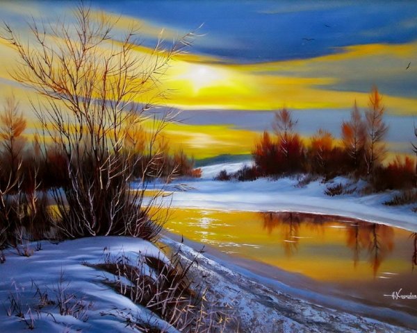 Александр Ходюков зимние картины