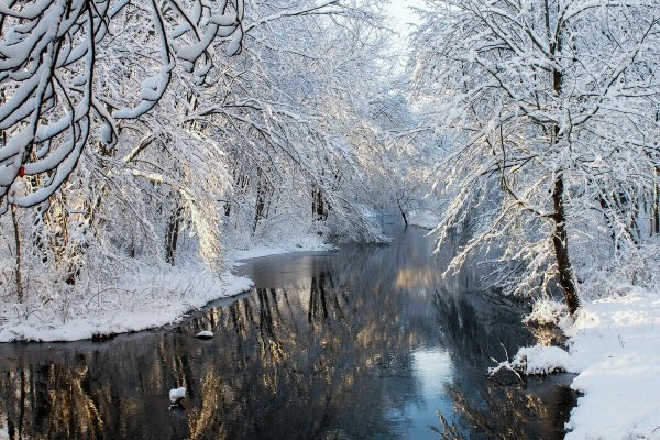 Речка зимой